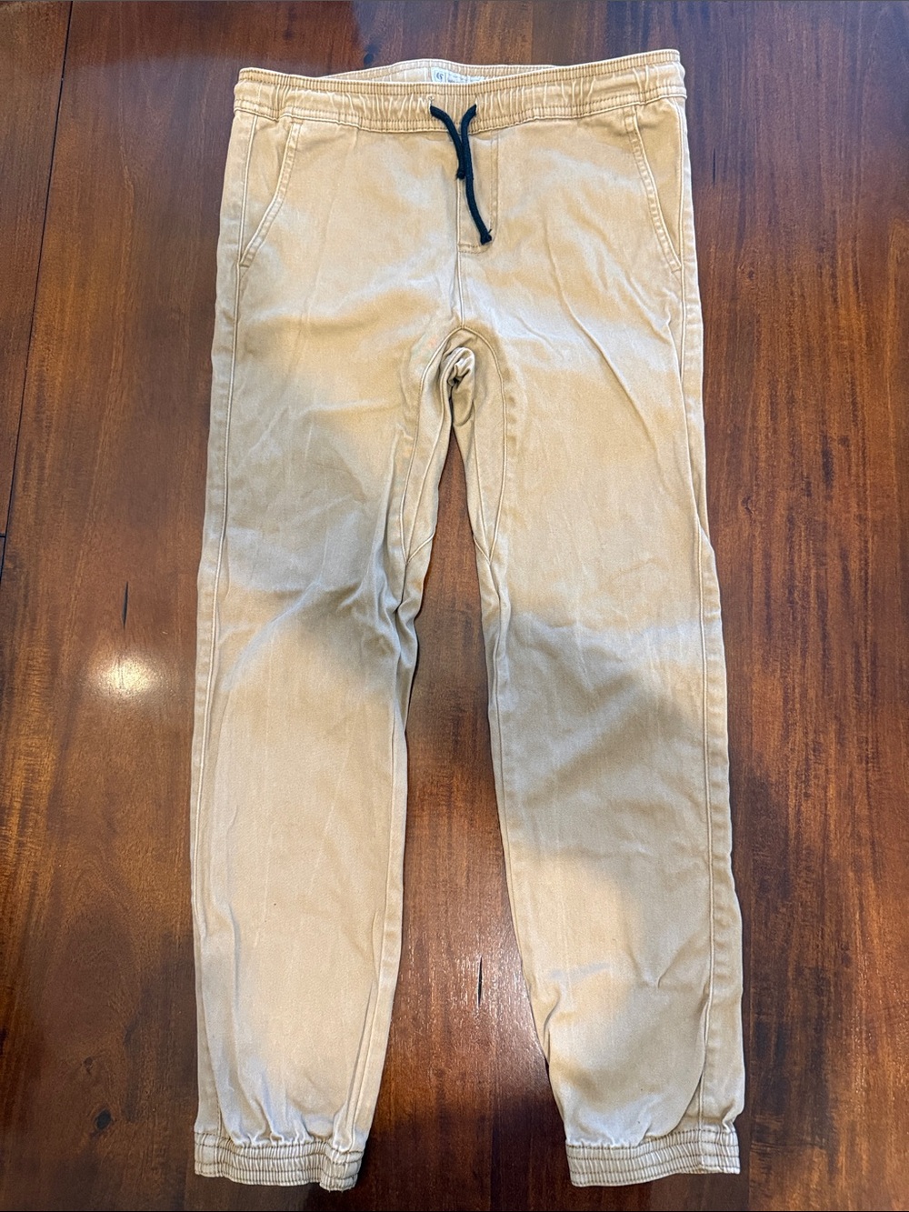 Boy’s Casual Drawstring Jogger Pants in Khaki